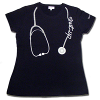 Doc Martin Ladies T-Shirtin Navy with"Shut Up"