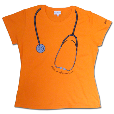 Doc Martin Ladies T-Shirtin Orange with"Make an appointment"