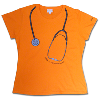 Doc Martin Ladies T-Shirtin Orange with"Make an appointment"