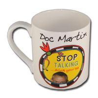 Doc Martin Mug, Yellow "Stop talking drink your tea"